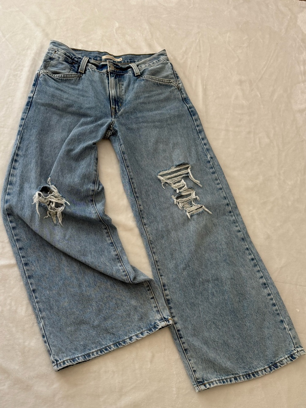 Levi's '94 Baggy Wide Leg Distressed High Rise Jeans Women's Size 28x31